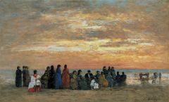 Boudin, Figures à la plage de Trouville - 1869