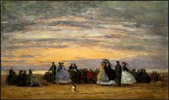 Boudin, La plage à Villerville - 1864