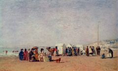 Boudin, La plage de Trouville  - 1868