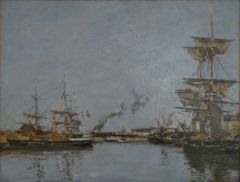Boudin, Le Bassin à Deauville - 1890