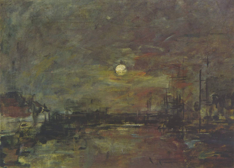 Peinture sur toile, reproduction de Boudin, Le soir tombe sur le port du Havre - 1875 qualité musée