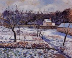 Camille Pissarro, L'Hermitage, Pontoise Snow Effect, 1874