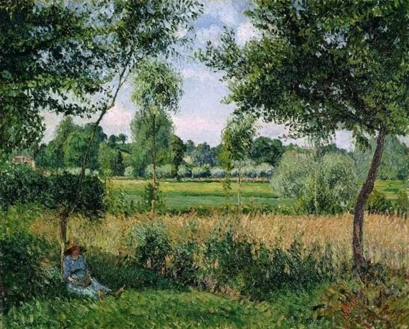 Peinture sur toile, reproduction de Camille Pissarro, Morning, Sunlight Effect, Eragny, 1899 qualité musée