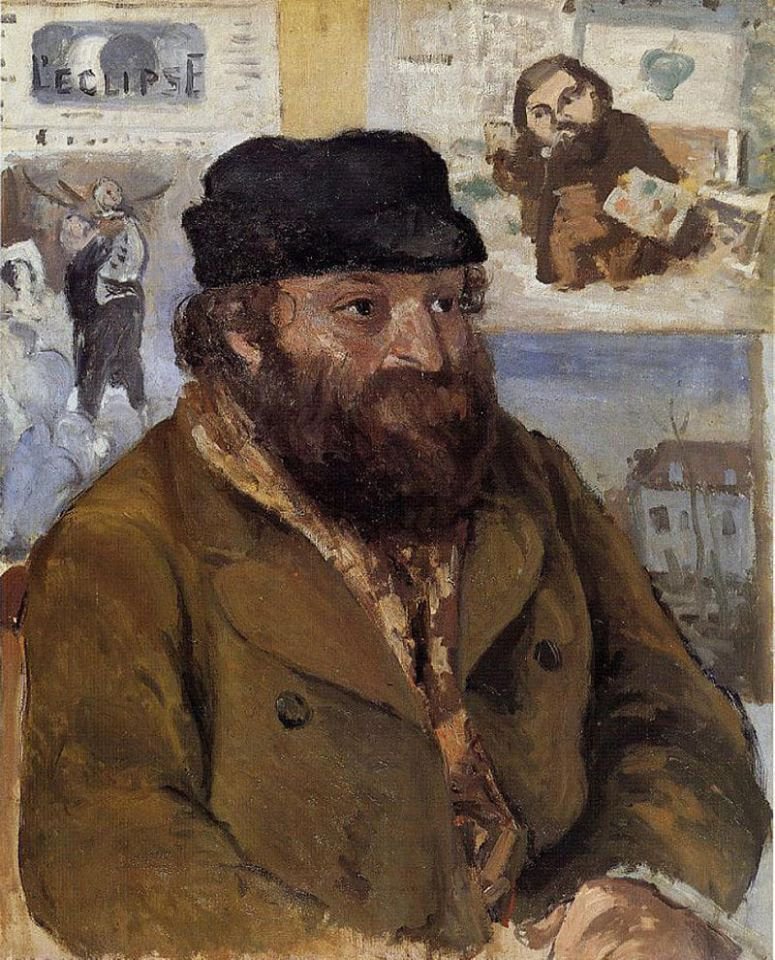 Peinture sur toile, reproduction de Camille Pissarro Portrait Of Paul Cezanne 1874 qualité musée