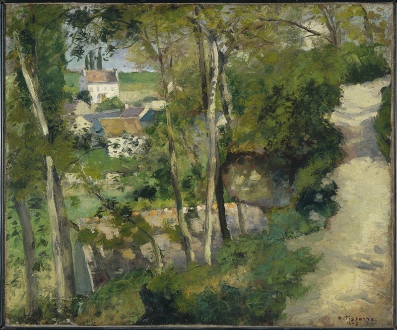 Peinture sur toile, reproduction de Camille Pissarro, The Climb, Rue de la Côte-du-Jalet, Pontoise, 1875 qualité musée