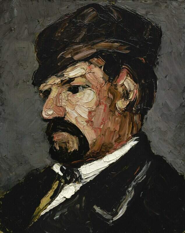 Peinture sur toile, reproduction de Cezanne Paul L Oncle Dominique En Casquette 1866-67 qualité musée