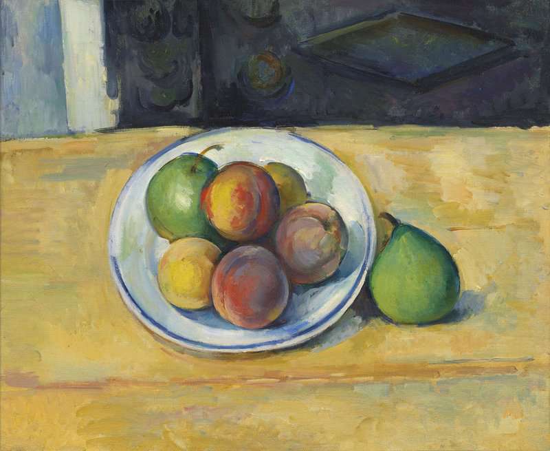 Peinture sur toile, reproduction de Cezanne Paul Nature Morte De Peches Et Poires 1885-87 qualité musée