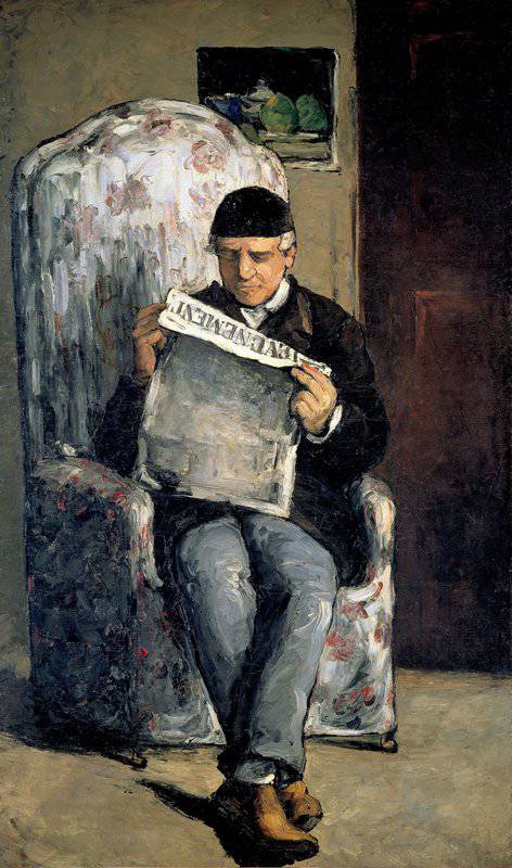 Peinture sur toile, reproduction de Cezanne Paul The Artist S Father Reading L Evenement 1866 qualité musée
