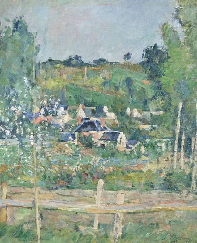 Peinture sur toile, reproduction de Cezanne Paul Vue D Auvers-sur-oise La Barriere Ca. 1873 qualité musée