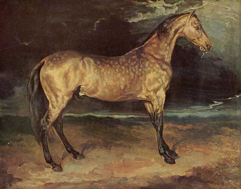 Peinture sur toile, reproduction de Cheval dans la tempête par Théodore Géricault qualité musée