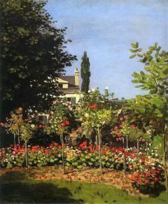 Claude Monet, Garden in Bloom in Sainte-Addresse, 1866