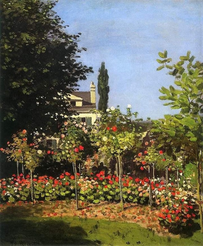 Peinture sur toile, reproduction de Claude Monet, Garden in Bloom in Sainte-Addresse, 1866 qualité musée
