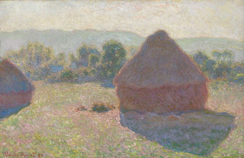 Peinture sur toile, reproduction de Claude Monet Meules Au Soleil Milieu Du Jour qualité musée