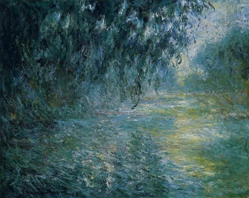 Peinture sur toile, reproduction de Claude Monet, Morning On The Seine In The Rain, 1897 qualité musée
