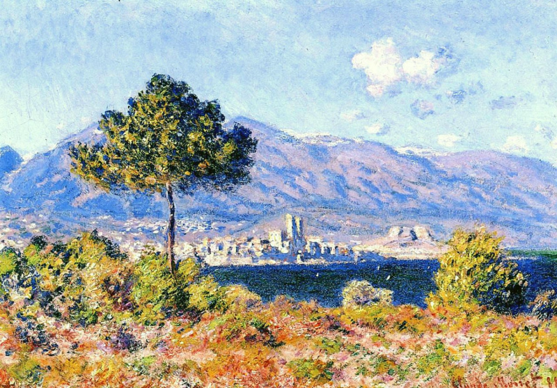 Peinture sur toile, reproduction de Claude Monet Vue D Antibes Depuis Le Plateau De Notre-dame qualité musée