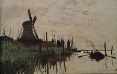 Claude Monet, Windmill and Boats near Zaandam, 1871