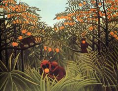 Douanier Rousseau Apes In The Orange Grove