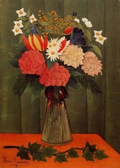Douanier Rousseau Bouquet Of Flowers With An Ivy Branch