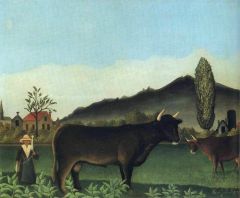 Douanier Rousseau Landscape With Cow