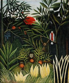 Douanier Rousseau Landscape With Monkeys