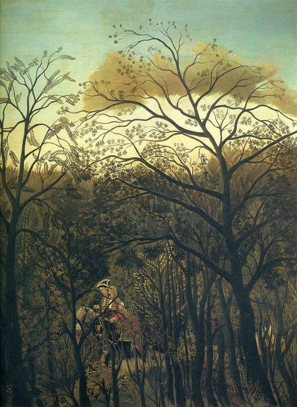 Peinture sur toile, reproduction de Douanier Rousseau Rendez Vous In The Forest qualité musée