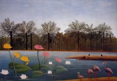 Douanier Rousseau The Flamingoes