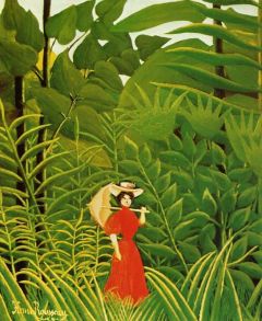 Douanier Rousseau Woman In Red In The Forest