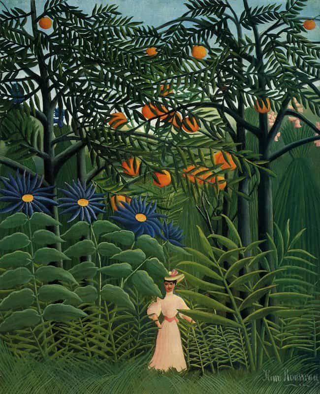 Peinture sur toile, reproduction de Douanier Rousseau Woman Walking In An Exotic Forest qualité musée