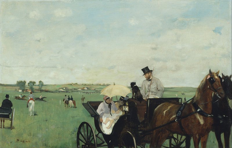 Peinture sur toile, reproduction de Edgar Degas At The Races In The Countryside qualité musée