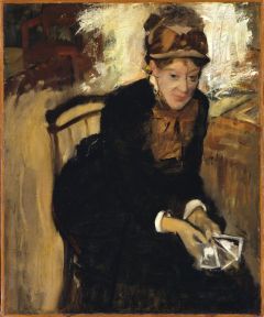 Edgar Degas Mary Cassatt Seated Holding Cards