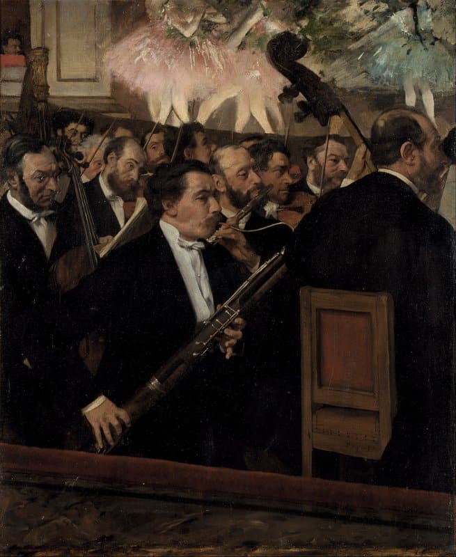 Peinture sur toile, reproduction de Edgar Degas The Orchestra At The Opera qualité musée