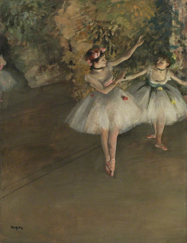 Peinture sur toile, reproduction de Edgar Degas Two Dancers On Stage qualité musée