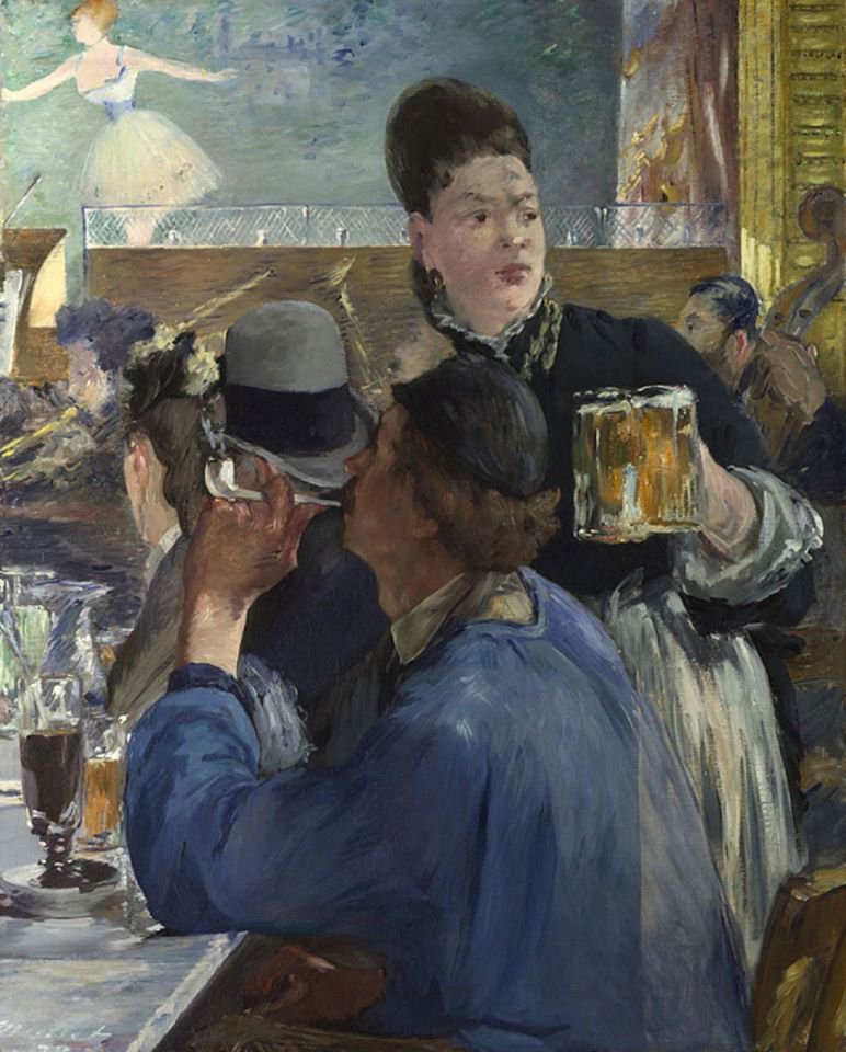 Peinture sur toile, reproduction de Edouard Manet Corner Of A Cafe Concert - 1878-80 qualité musée
