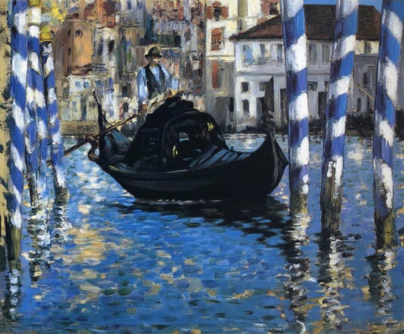 Peinture sur toile, reproduction de Edouard Manet The Grand Canal Of Venice - Blue Venice qualité musée