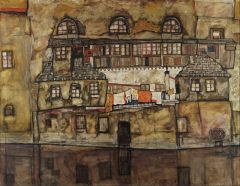 Egon Schiele, House Wall on the River, 1915