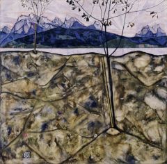 Egon Schiele, River Landscape With Two Trees 1913