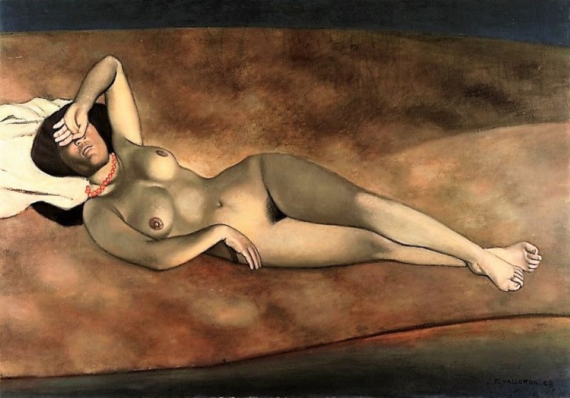 Peinture sur toile, reproduction de Felix Valloton Naked Woman Layed In The Arena - 1908 qualité musée