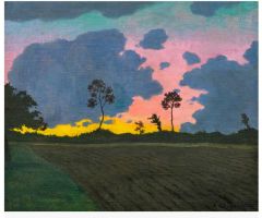Félix Vallotton, Coucher De Soleil, Nuages Bleus — 1918
