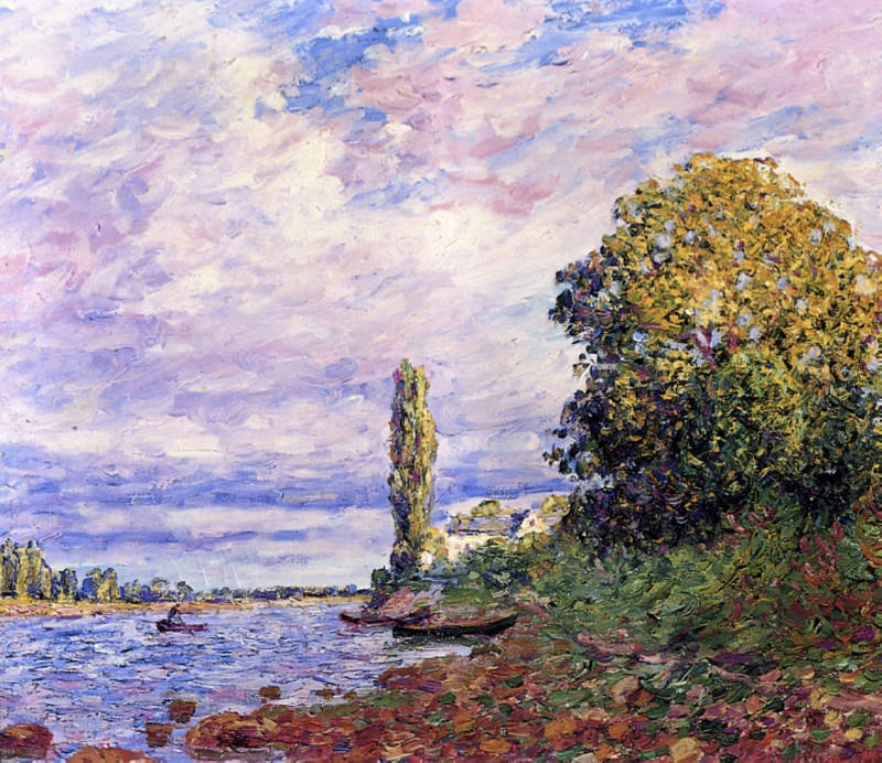 Peinture sur toile, reproduction de Francis Picabia L Effet Du Soleil Sur Les Berges Du Loing qualité musée