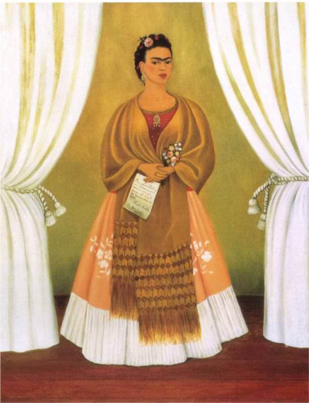 Peinture sur toile, reproduction de Frida Kahlo, Autoportrait dédié à Léon Trotsky qualité musée