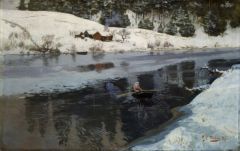 Frits Thaulow Winter At The River Simoa