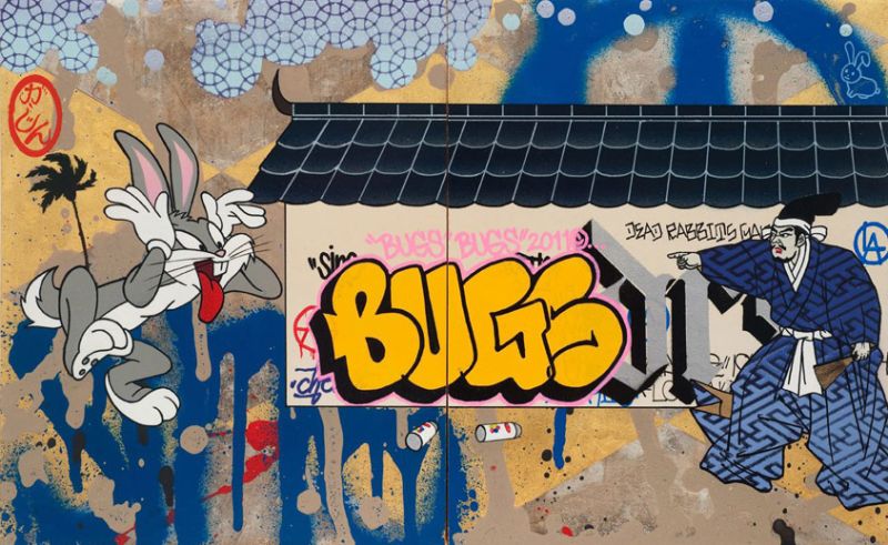 Peinture sur toile, reproduction de Gajin Fujita Year Of The Rabbit Bugs Bunny qualité musée