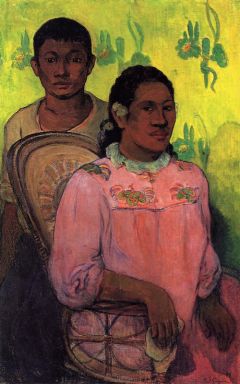 Gauguin, Tahitiens - Femme  et garçon
