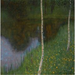 Gustav Klimt, Lakeshore with birches, 1901