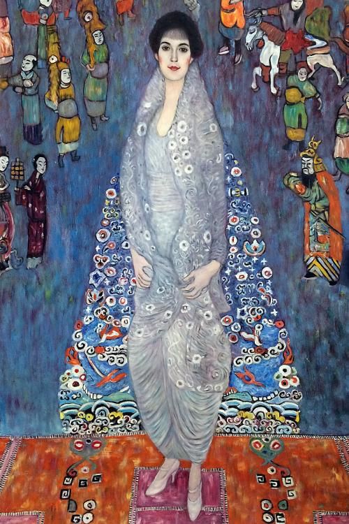 Peinture sur toile, reproduction de Gustav Klimt Portrait Of Baroness Elizabeth Bachofen qualité musée