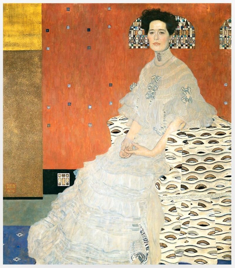 Peinture sur toile, reproduction de Gustav Klimt Portrait Of Fritza Riedler 1906 qualité musée