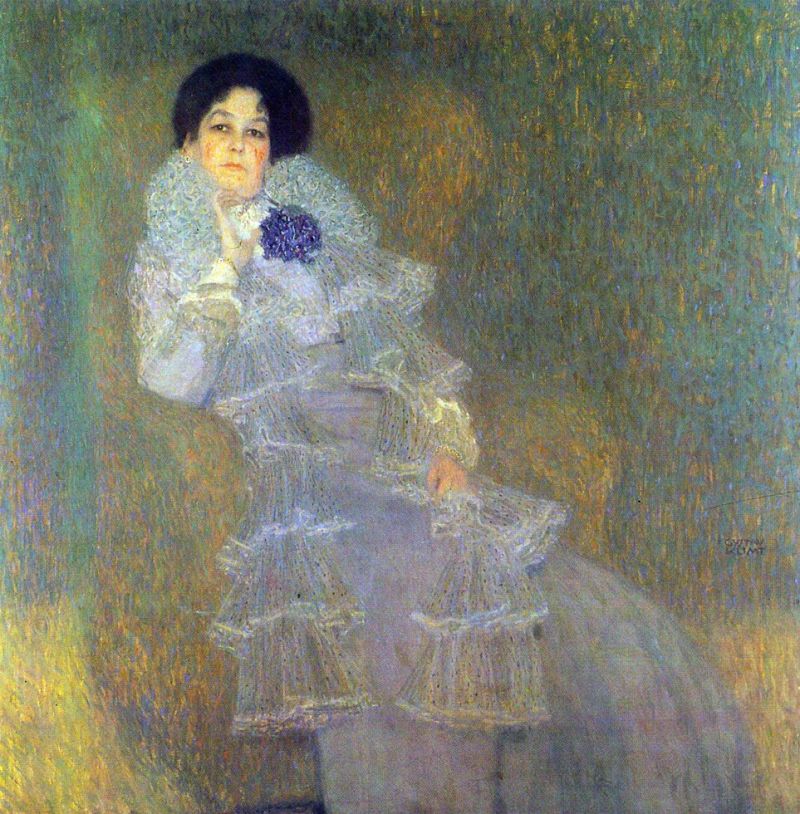 Peinture sur toile, reproduction de Gustav Klimt Portrait Of Marie Henneberg - Portrait In Purple qualité musée