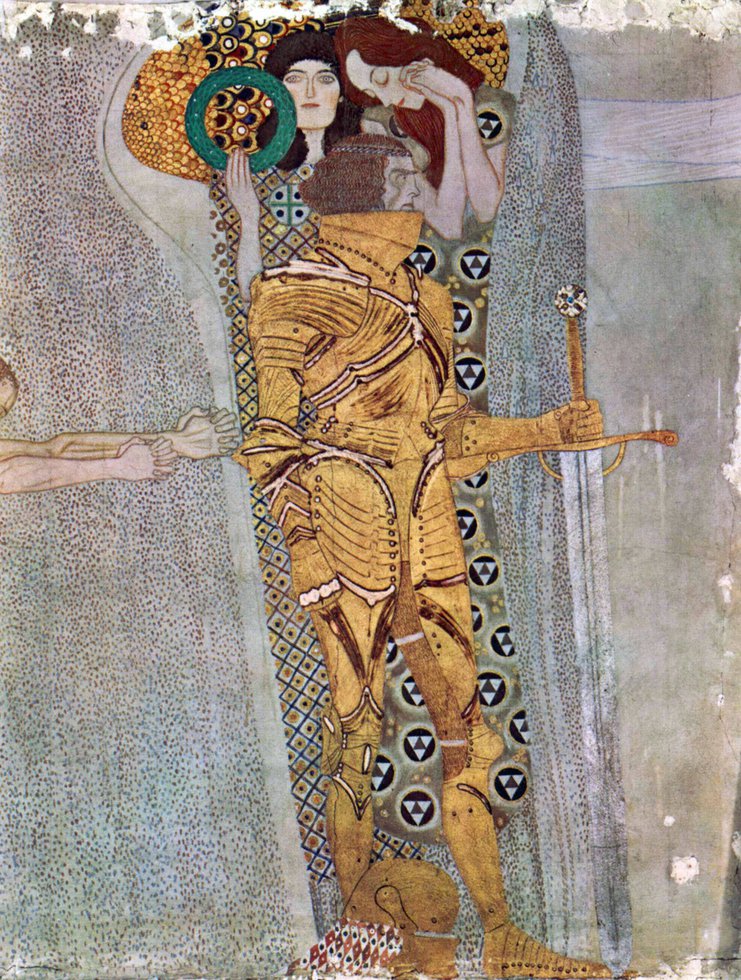 Peinture sur toile, reproduction de Gustav Klimt The Beethoven Freize - Details 2 qualité musée
