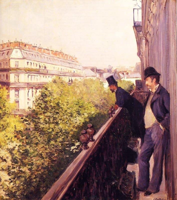 Peinture sur toile, reproduction de Gustave Caillebotte A Balcony Aka A Balcony Boulevard Haussmann qualité musée