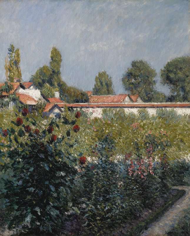 Peinture sur toile, reproduction de Gustave Caillebotte Le Jardin Du Petit Gennevilliers Les Toits Roses 1890-91 qualité musée